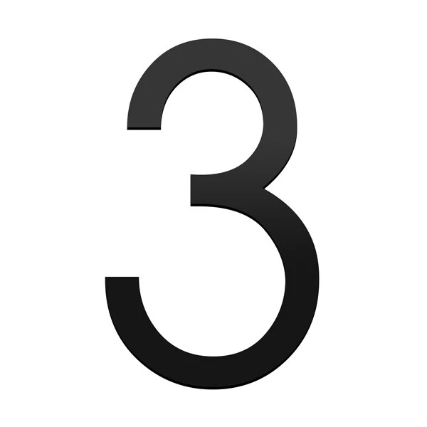 Stick on Slim House Numbers 75mm - Black - Image 20