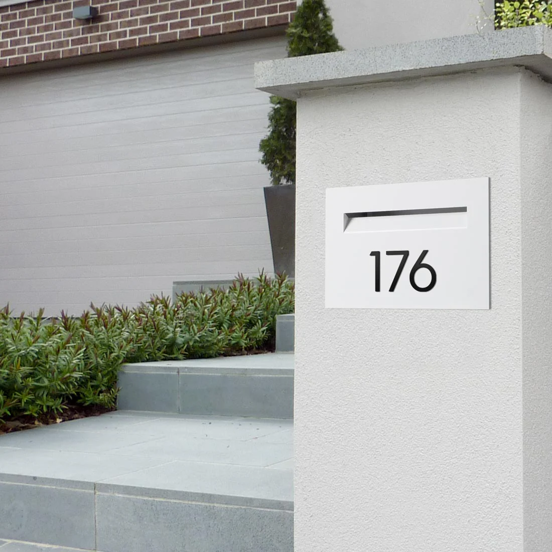 Stick on Slim House Numbers 75mm - Black - Image 25