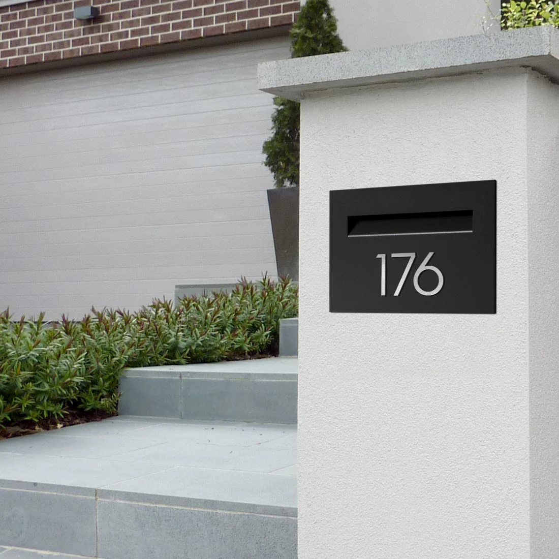 Stick on Slim House Numbers 75mm - Stainless Steel - Image 30