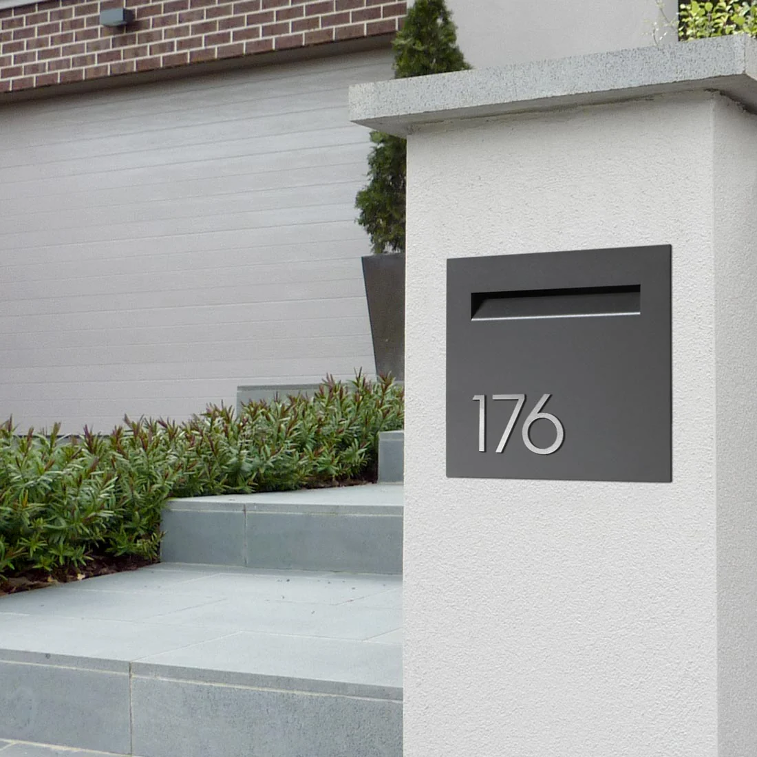 Stick on Slim House Numbers 75mm - Stainless Steel - Image 33