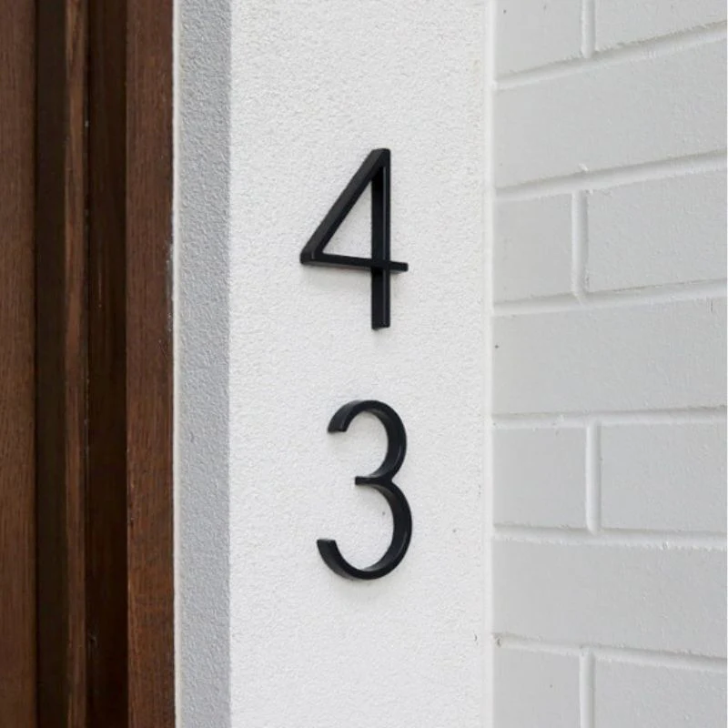 Stud Mount House Numbers 125mm - Black - Image 24