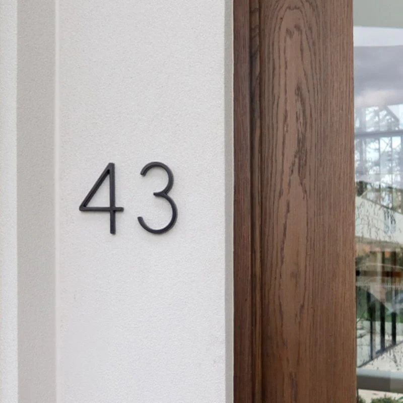 Stud Mount House Numbers 125mm - Black - Image 26