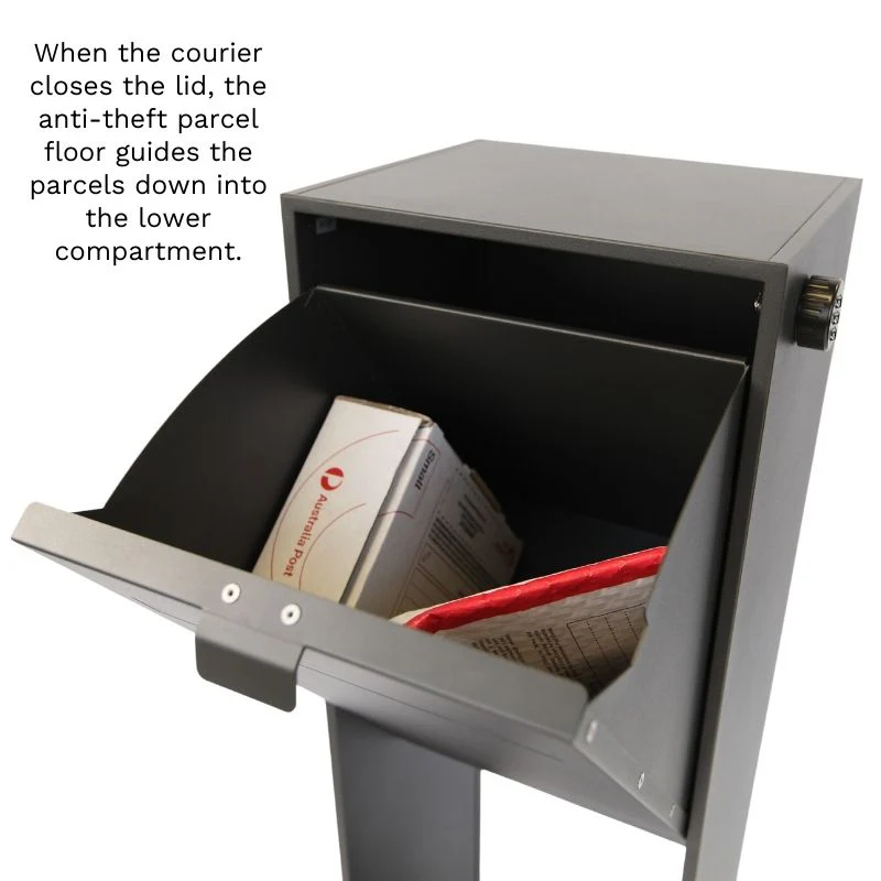 Vienna Parcel Pillar Letterbox - Black - Image 15