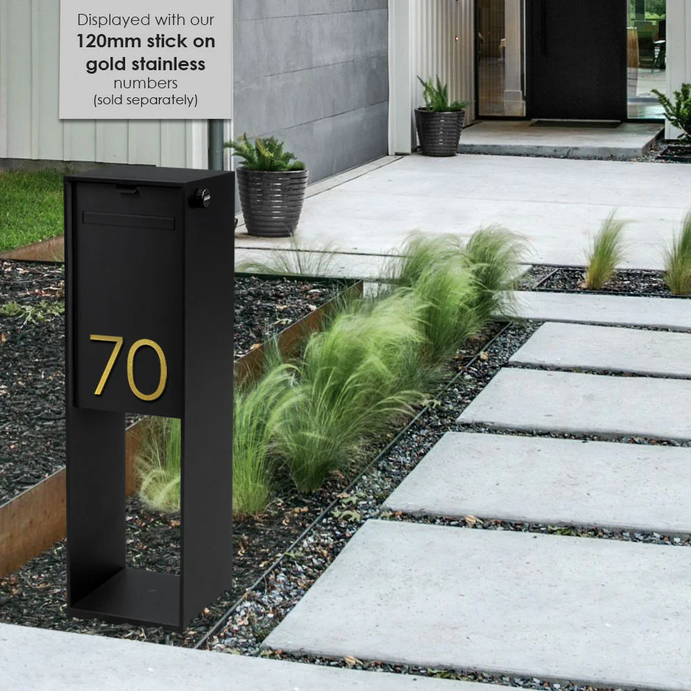 Vienna Parcel Pillar Letterbox - Black - Image 16