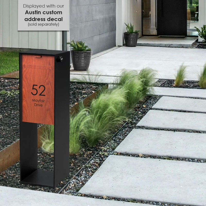 Vienna Parcel Pillar Letterbox - Black - Image 19