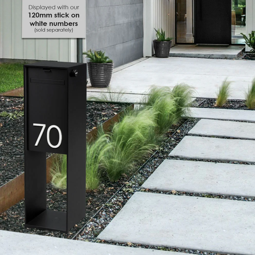 Vienna Parcel Pillar Letterbox - Black - Image 23