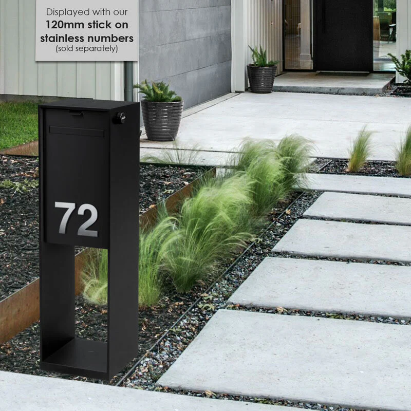 Vienna Parcel Pillar Letterbox - Black - Image 24