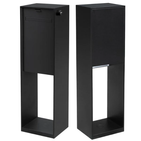 Vienna Parcel Pillar Letterbox - Black - Image 9