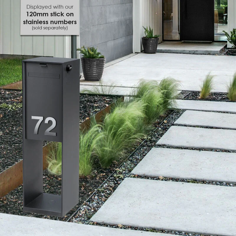 Vienna Parcel Pillar Letterbox - Charcoal - Image 14
