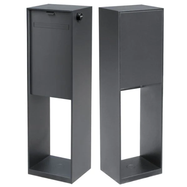 Vienna Parcel Pillar Letterbox - Charcoal - Image 6