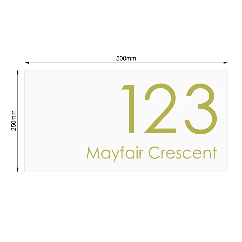 White Custom House Sign Extra Large - Gold Decal - Image 3