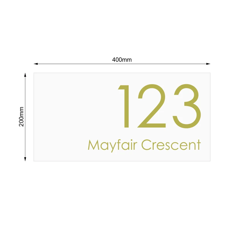 White Custom House Sign Large - Gold Decal - Image 5