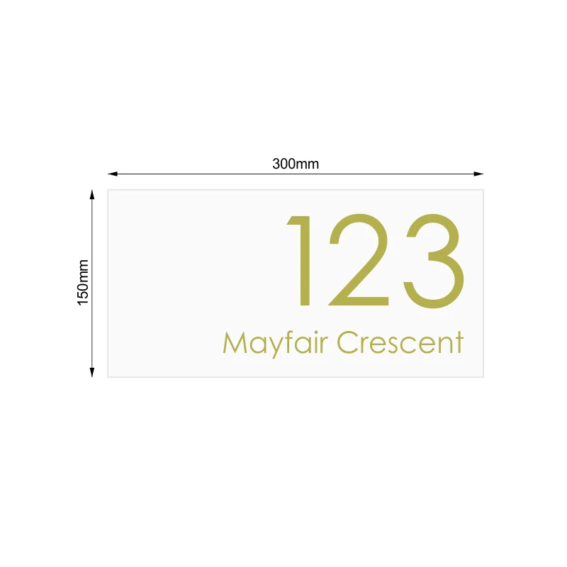 White Custom House Sign Medium - Gold Decal - Image 4