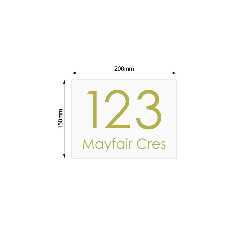 White Custom House Sign Small - Gold Decal - Image 5