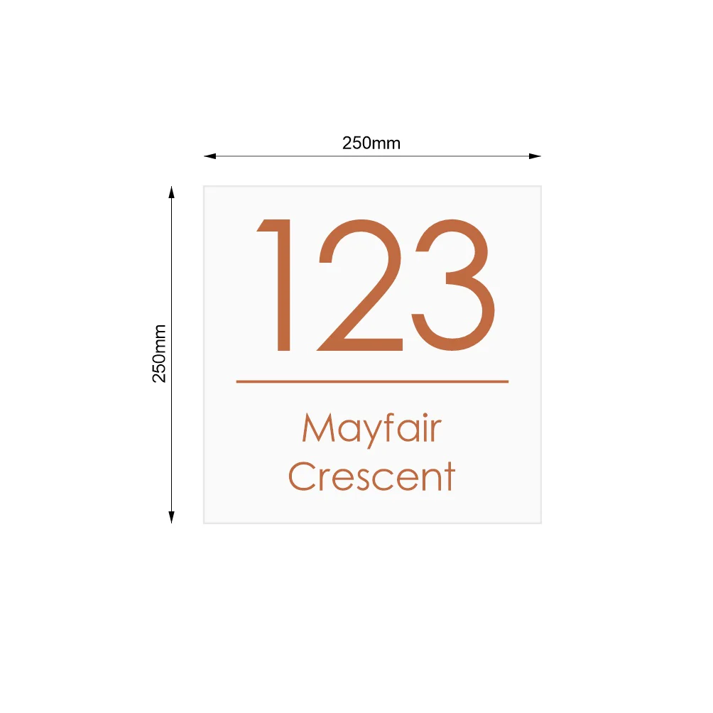 White Custom House Sign Square - Copper Decal - Image 3