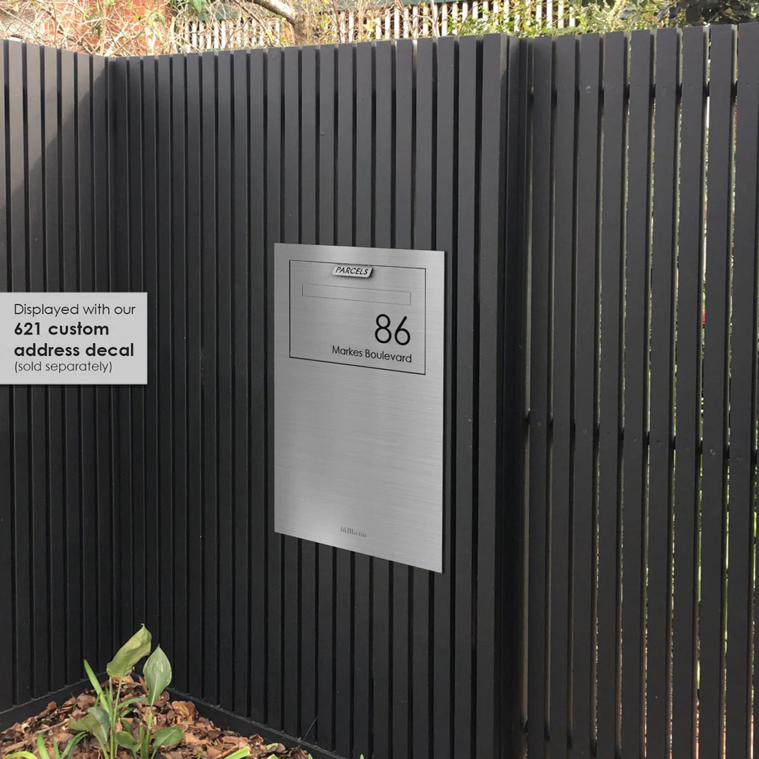 Zurich Parcel Fence/Brick Letterbox - Stainless Steel - Image 14