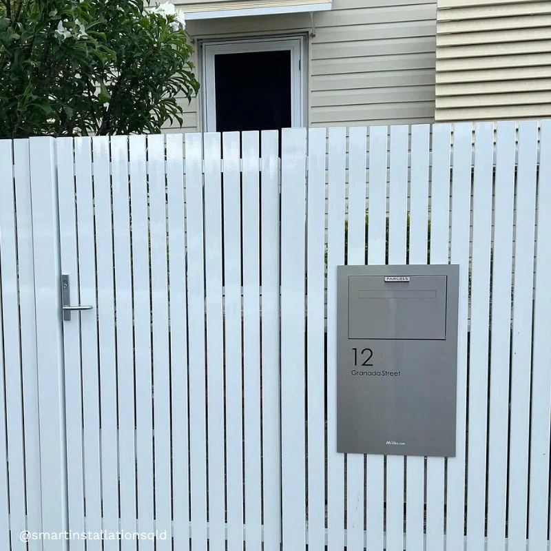 Zurich Parcel Fence/Brick Letterbox - Stainless Steel - Image 4